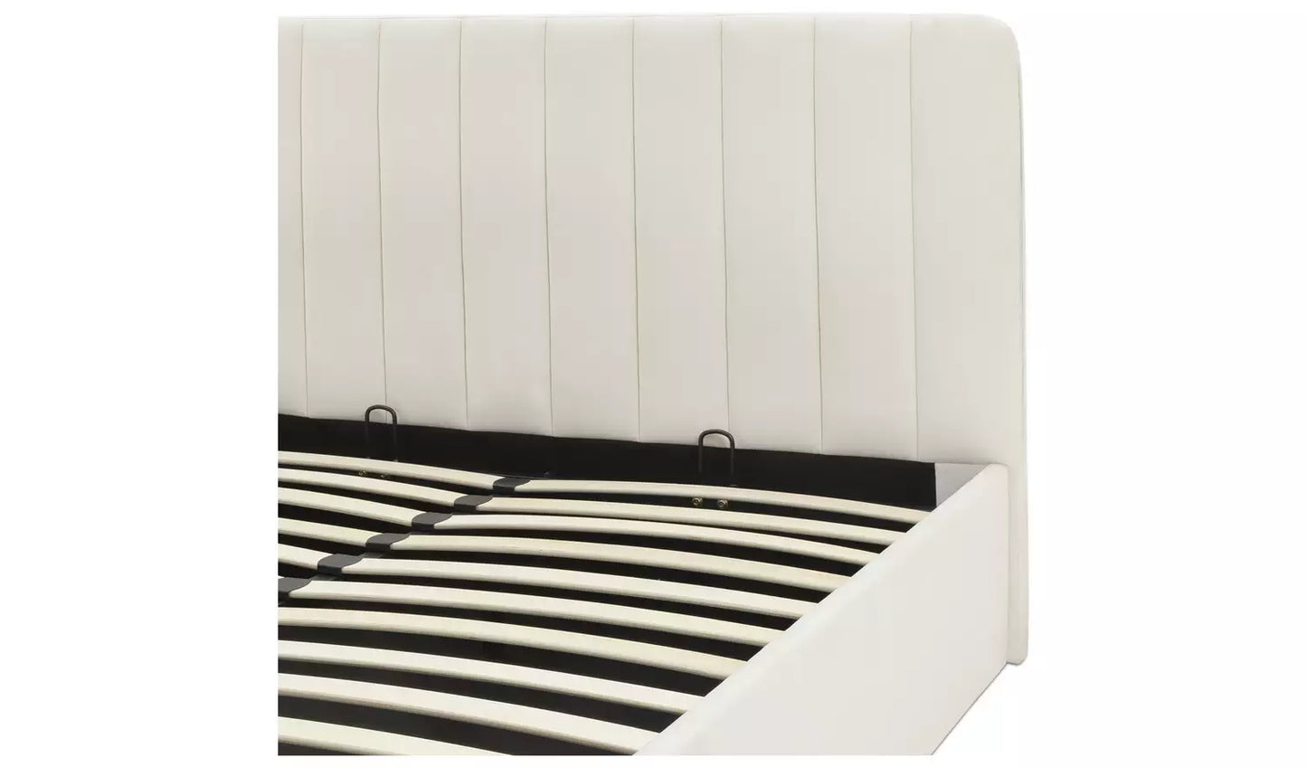 Pandora Small Double End Lift Ottoman Bed - Cream