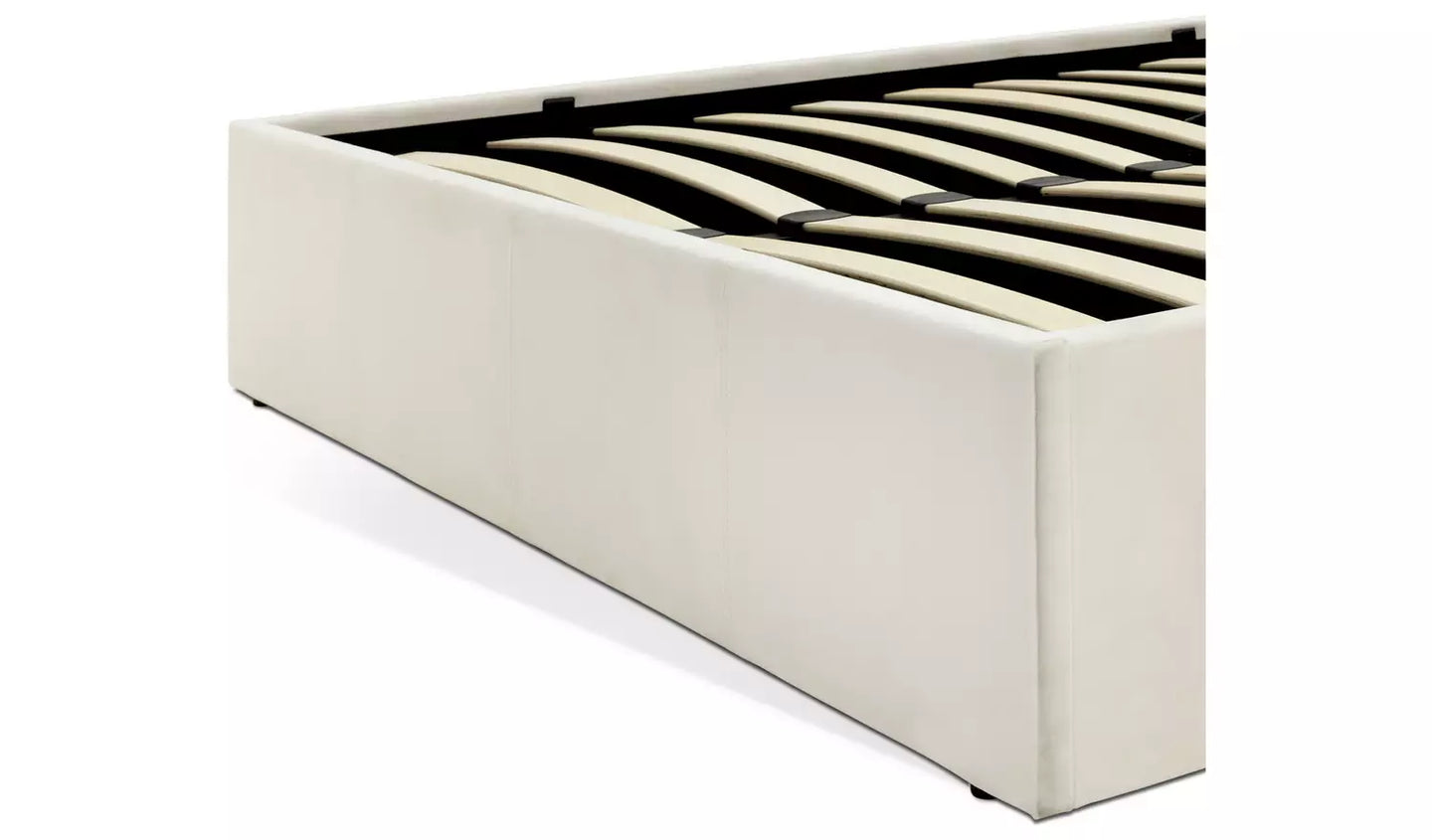 Pandora Small Double End Lift Ottoman Bed - Cream