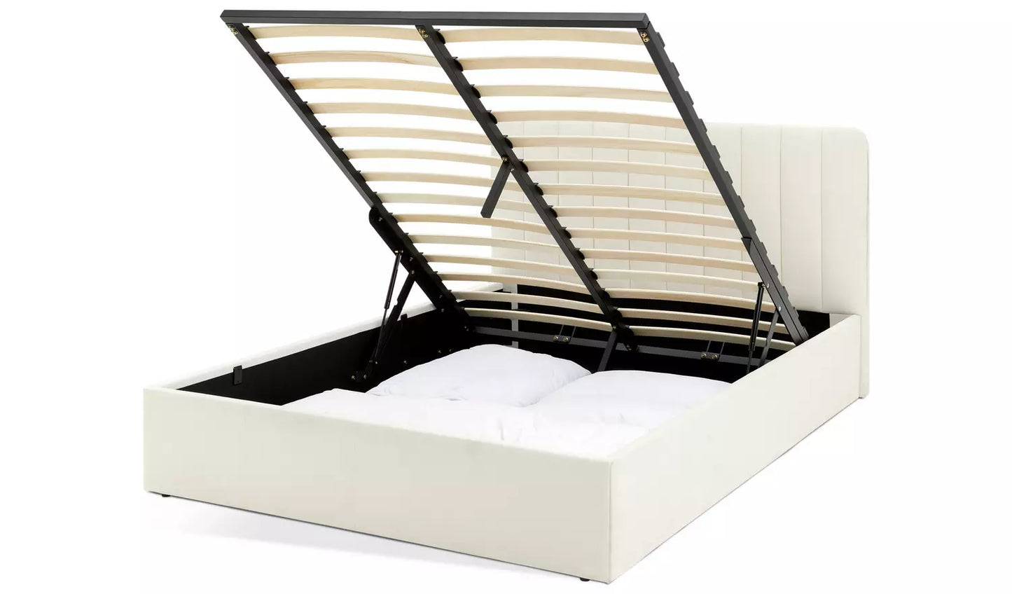 Pandora Small Double End Lift Ottoman Bed - Cream