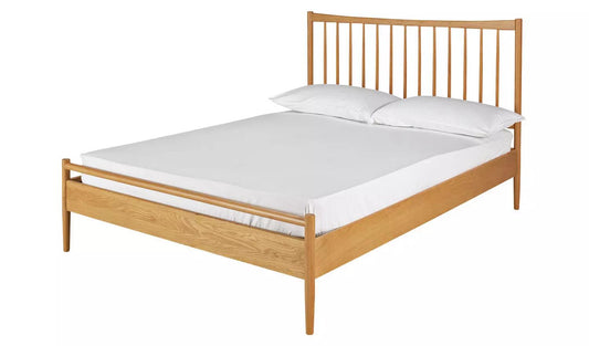 Chiltern Spindle Double Wooden Bed Frame - Oak