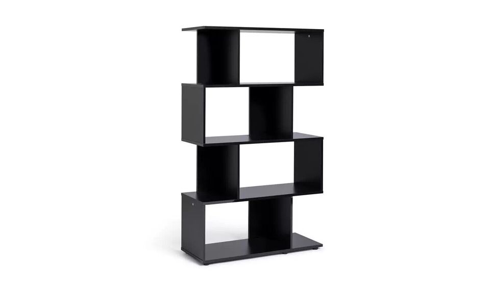 Assembled Habitat Hayward 5 Shelf Bookcase - Black Gloss