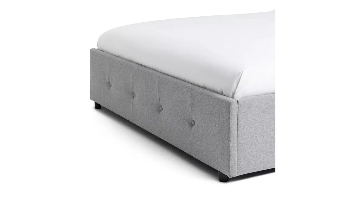 Assembled Eros Superking Fabric Ottoman Bed Frame - Grey