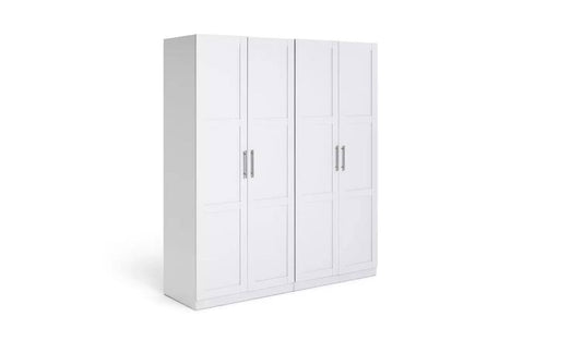 Habitat Munich Panelled 4 Door Wardrobe - White