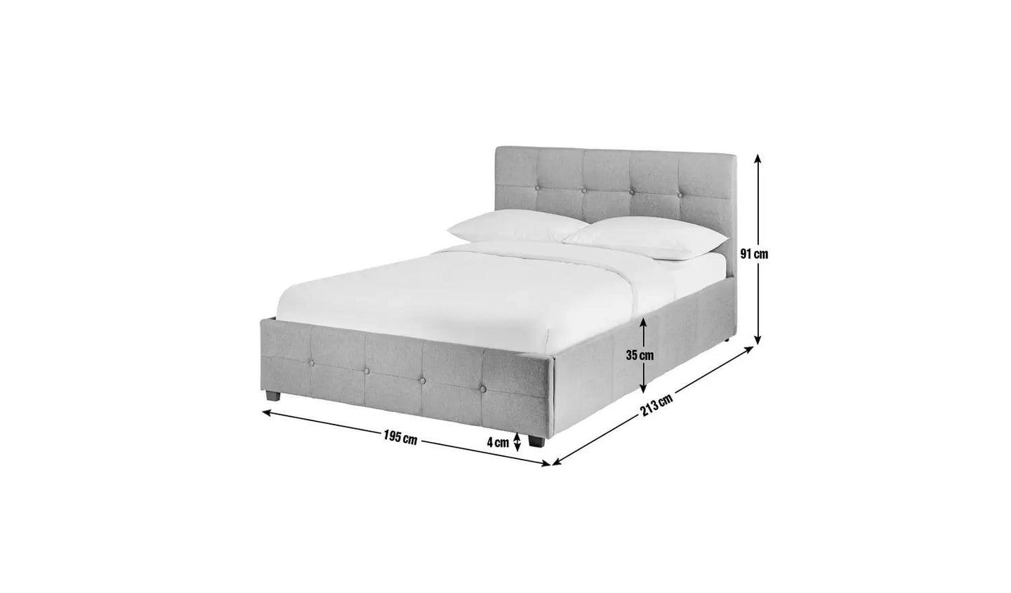 Assembled Eros Superking Fabric Ottoman Bed Frame - Grey