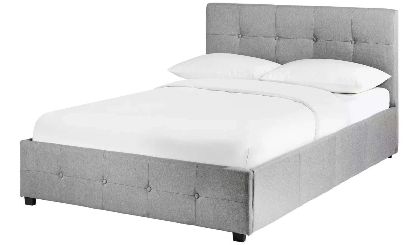 Assembled Eros Superking Fabric Ottoman Bed Frame - Grey