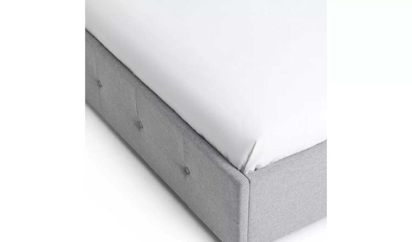 Assembled Eros Superking Fabric Ottoman Bed Frame - Grey