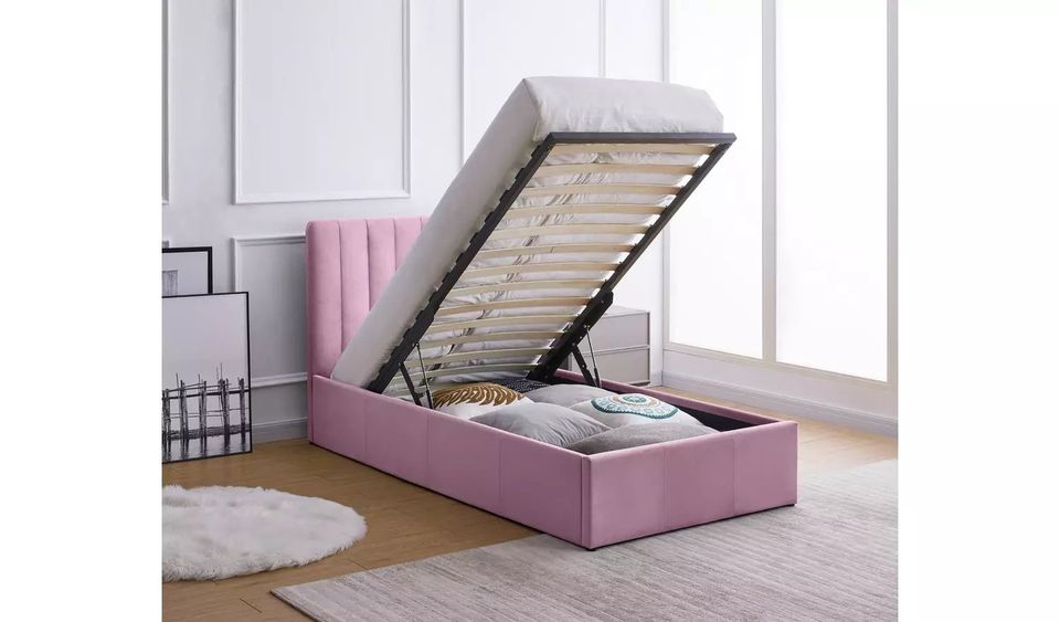 Habitat Pandora Single Ottoman Bed Frame - Pink