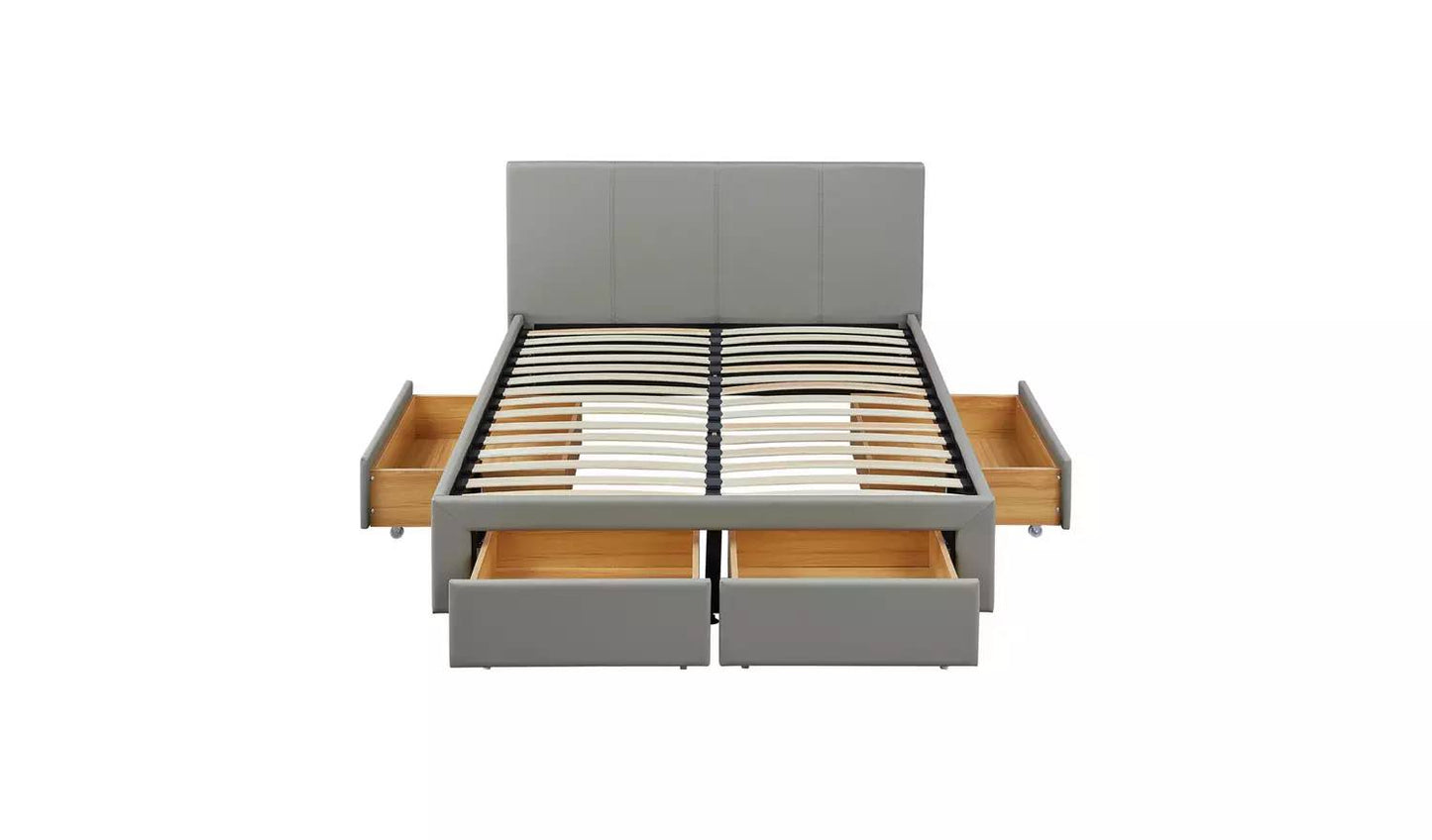 Habitat Lavendon 4 Drawer Double Bed Frame - Grey