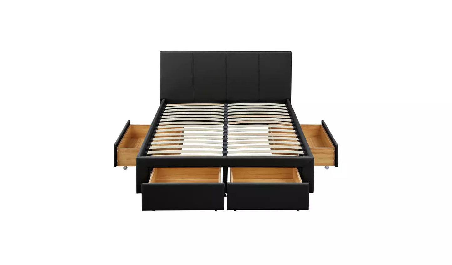 Lavendon 4 Drawer Double Bed Frame - Black