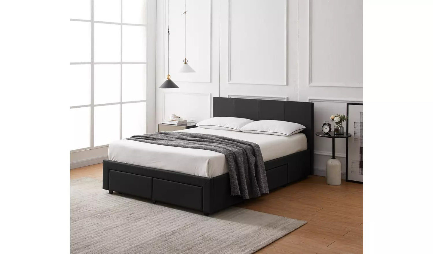 Lavendon 4 Drawer Double Bed Frame - Black