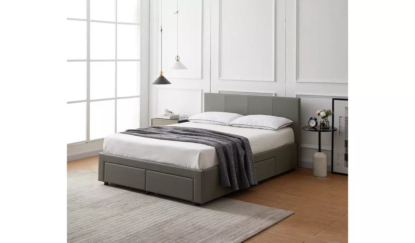 Habitat Lavendon 4 Drawer Double Bed Frame - Grey