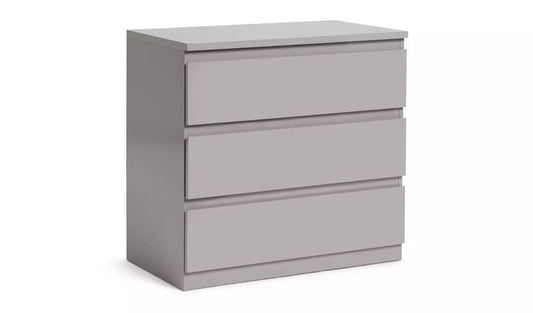 Assembled Habitat 3 Drawer Chest - Grey Gloss