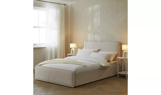 Assembled Habitat Kempley Double End Lift Ottoman Bed - Cream