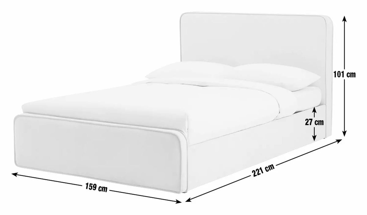 Assembled Habitat Kempley Double End Lift Ottoman Bed - Cream