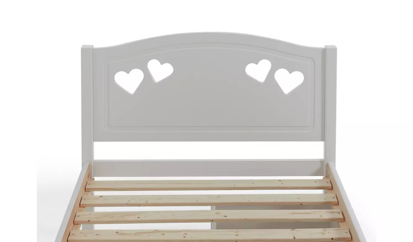 Mia Single Bed Frame with 2 Drawers - White