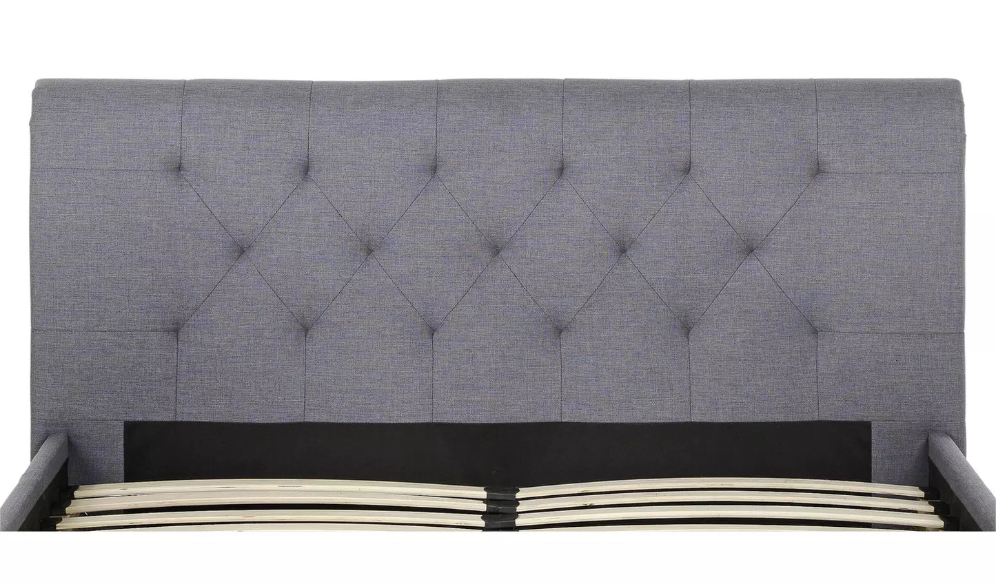 Assembled Newbury Double 2 Drawer Fabric Bed Frame - Grey