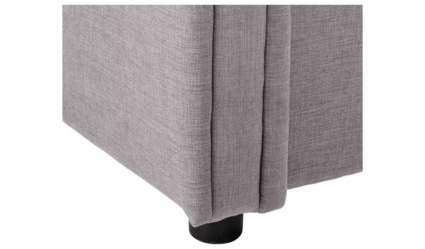 Assembled Newbury Double 2 Drawer Fabric Bed Frame - Grey