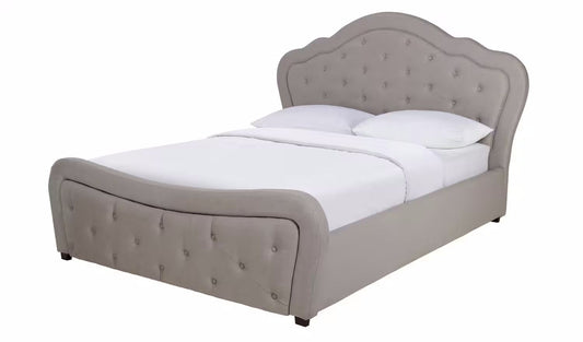 Venice Double End Drawer Fabric Bed Frame - Grey