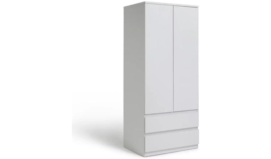 Jenson 2 Door 2 Drawer Wardrobe - Matte White
