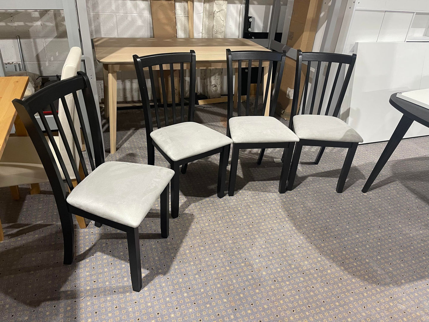 Assembled Banbury 4 Solid Wood Dining Chairs - Black