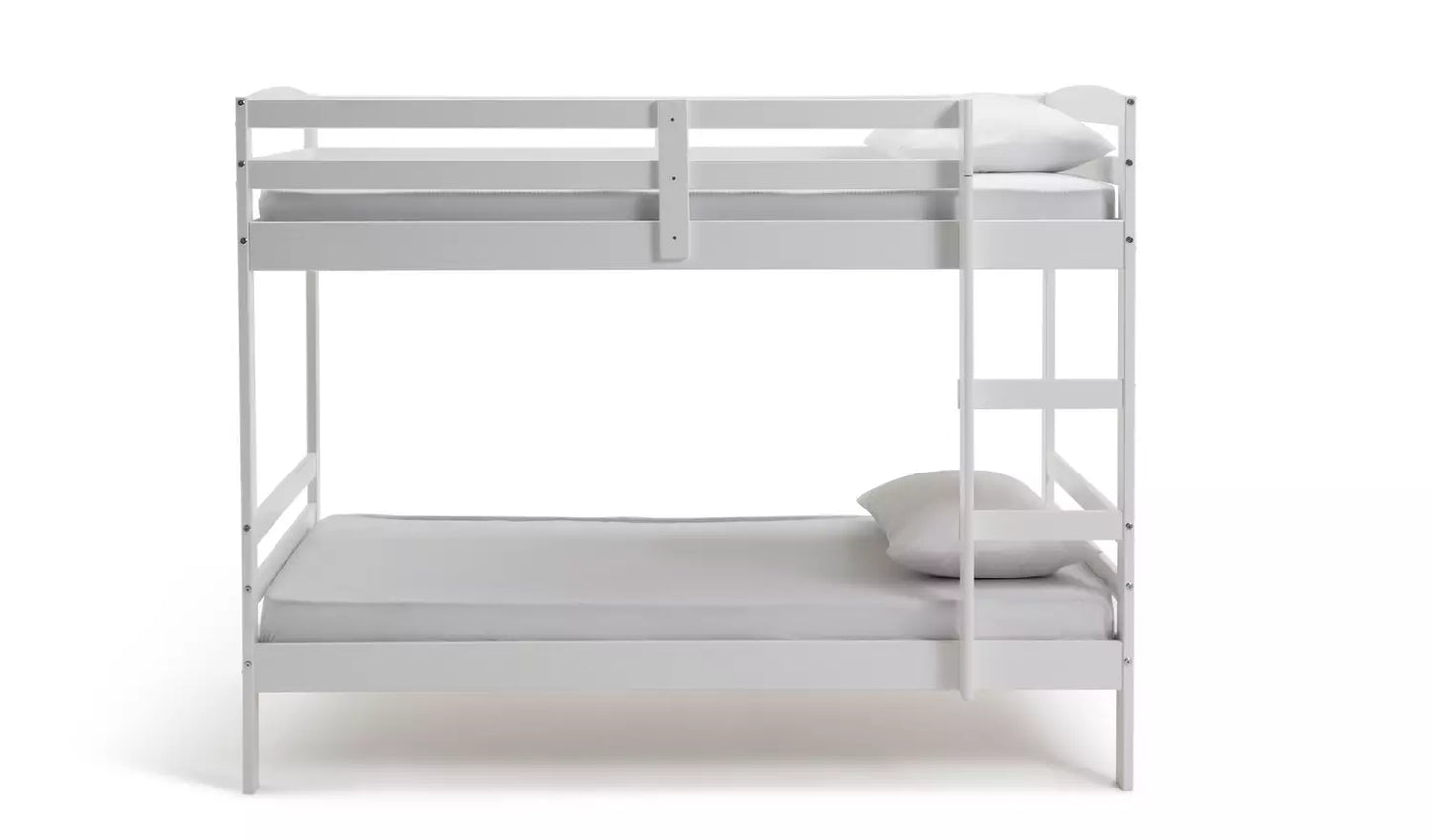 Assembled Josie Shorty Bunk Bed Frame - White (With Mattress)
