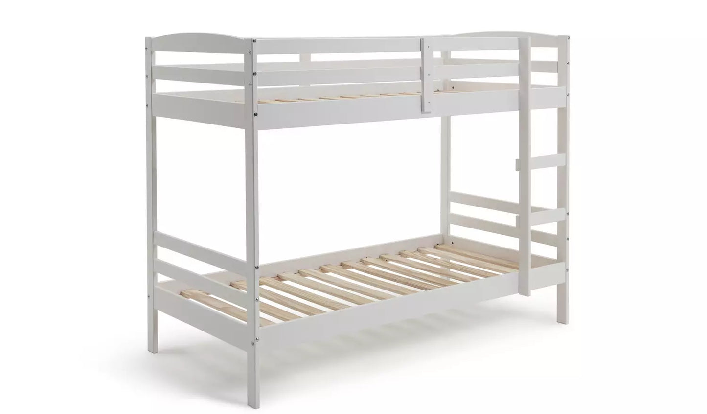 Assembled Josie Shorty Bunk Bed Frame - White (With Mattress)