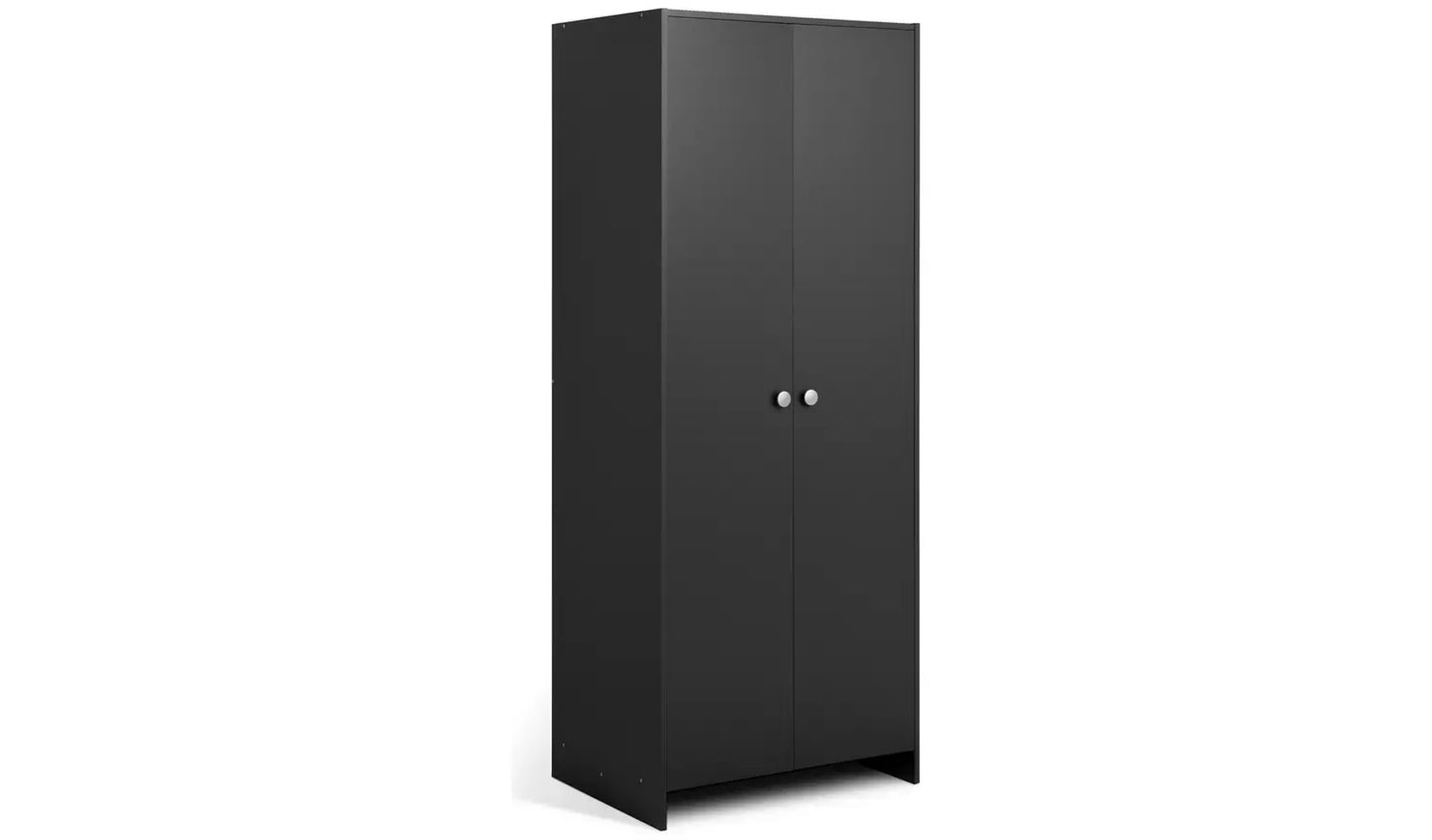Assembled Seville 2 Door Wardrobe - Anthracite
