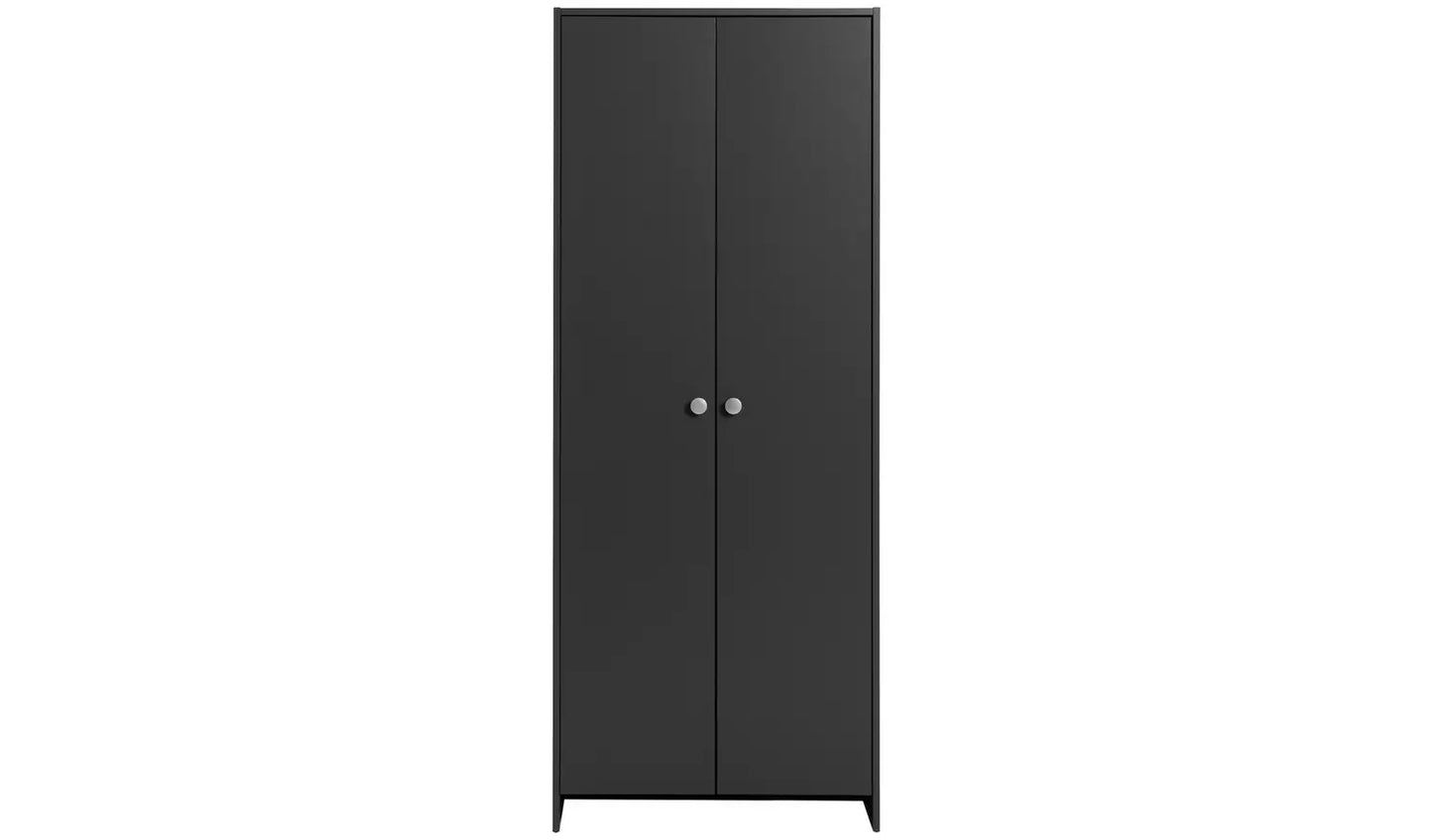 Assembled Seville 2 Door Wardrobe - Anthracite