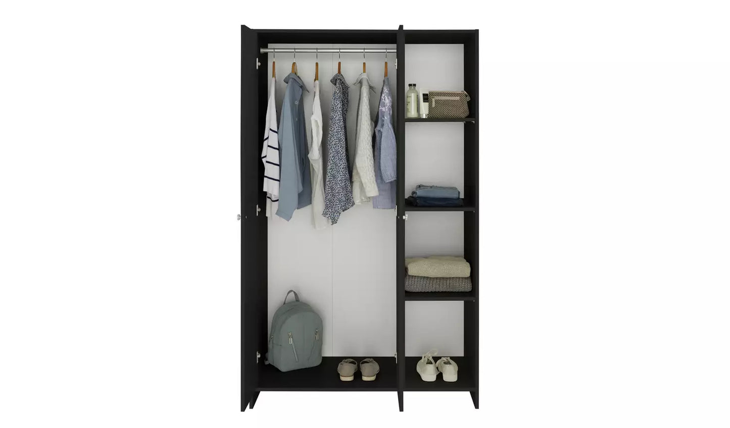Assembled Seville 2 Door Open Shelf Wardrobe - Anthracite