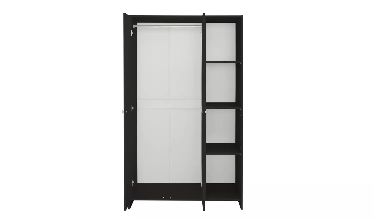 Assembled Seville 2 Door Open Shelf Wardrobe - Anthracite