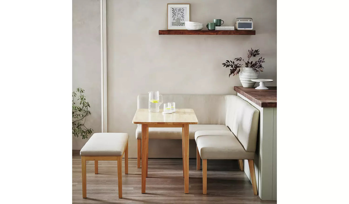 Assembled Conny Corner Dining Chair & Bench – Natural Wood (Viewing Recommended)
