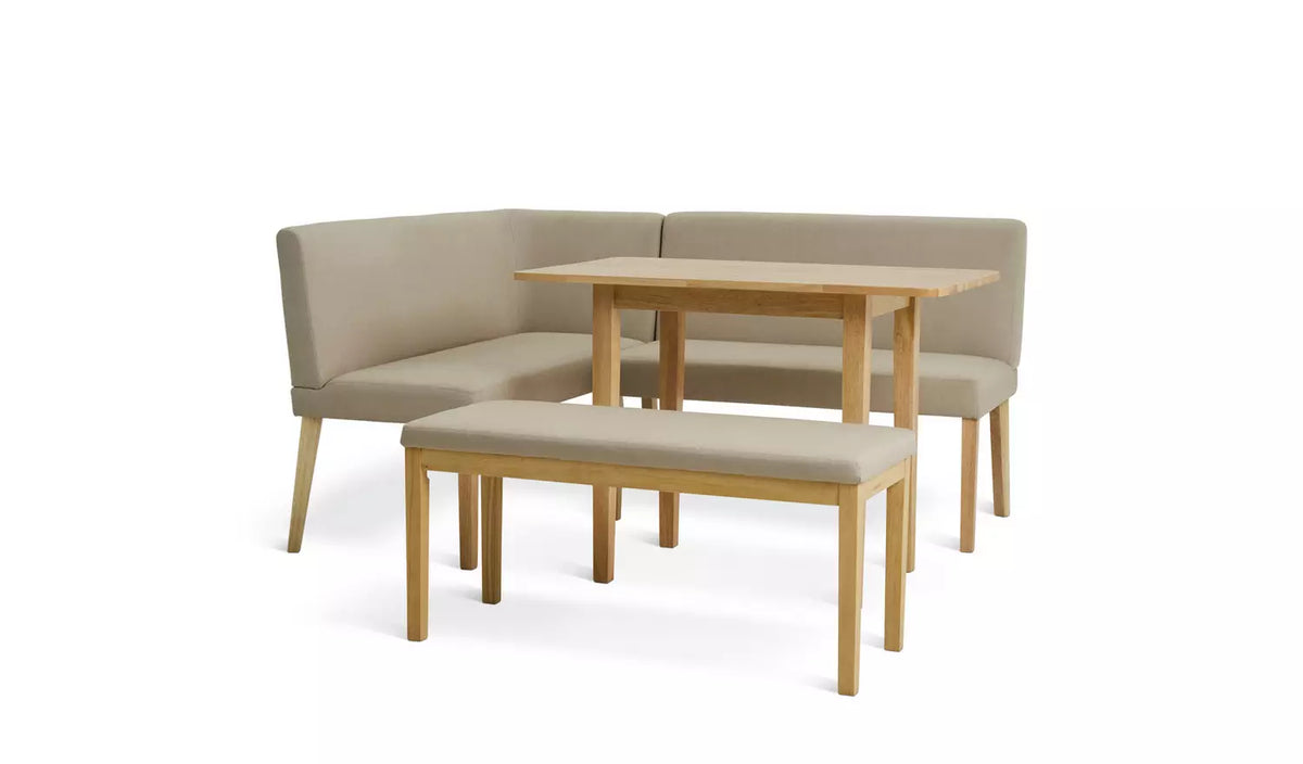 Assembled Conny Corner Dining Chair & Bench – Natural Wood (Viewing Recommended)