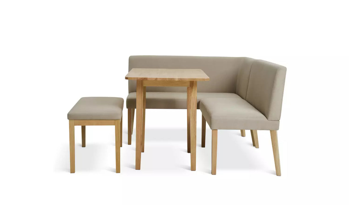 Assembled Conny Corner Dining Chair & Bench – Natural Wood (Viewing Recommended)