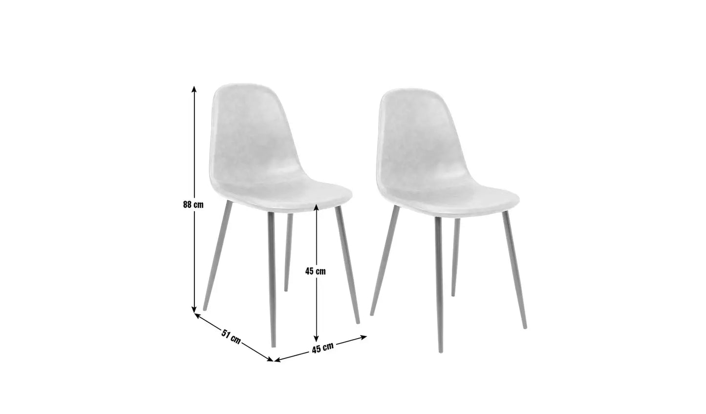 Assembled Habitat Beni Pair of Faux Leather Dining Chairs - Tan