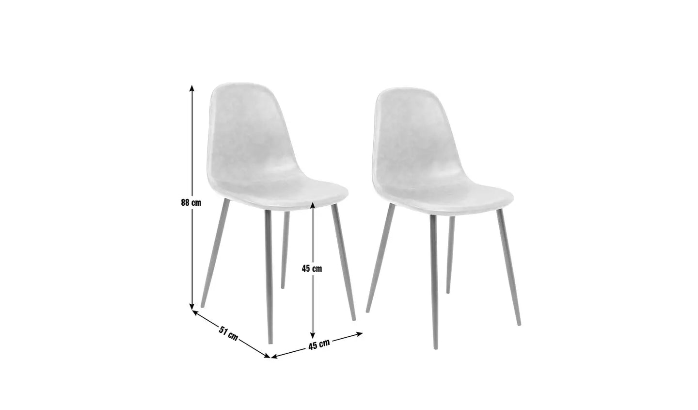 Assembled Habitat Beni Pair of Faux Leather Dining Chairs - Tan