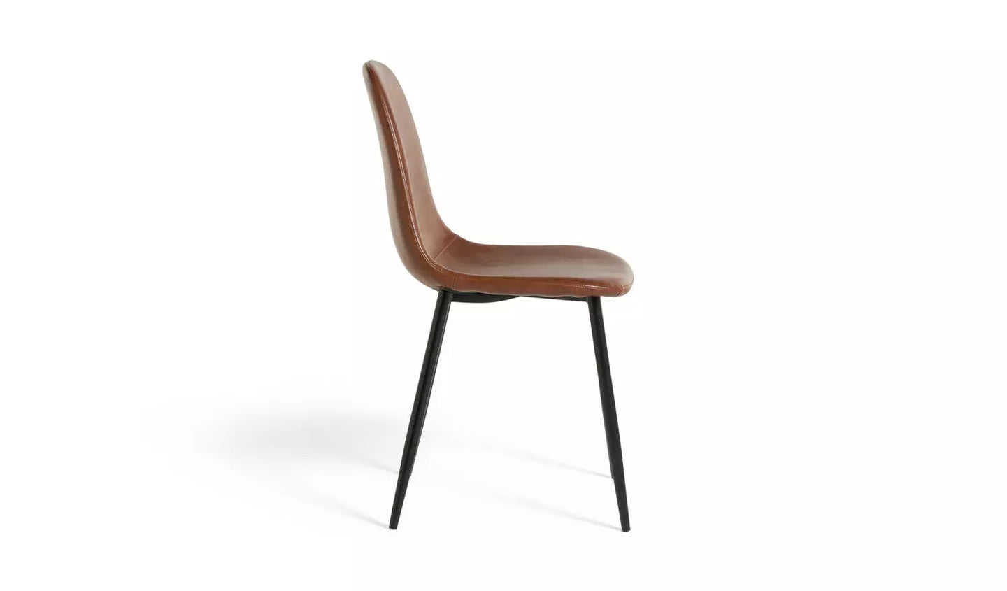Assembled Habitat Beni Pair of Faux Leather Dining Chairs - Tan