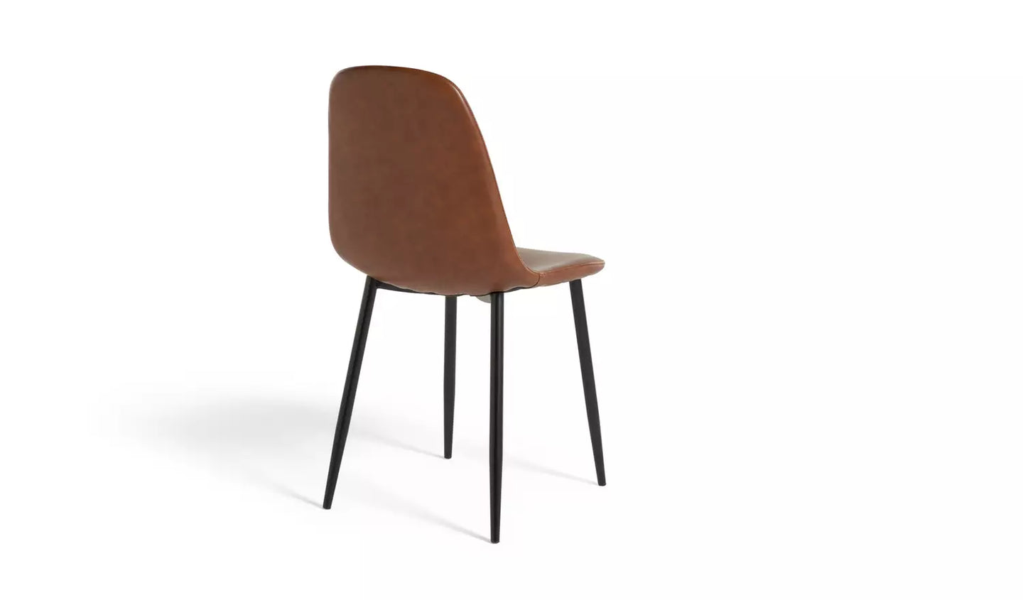 Assembled Habitat Beni Pair of Faux Leather Dining Chairs - Tan