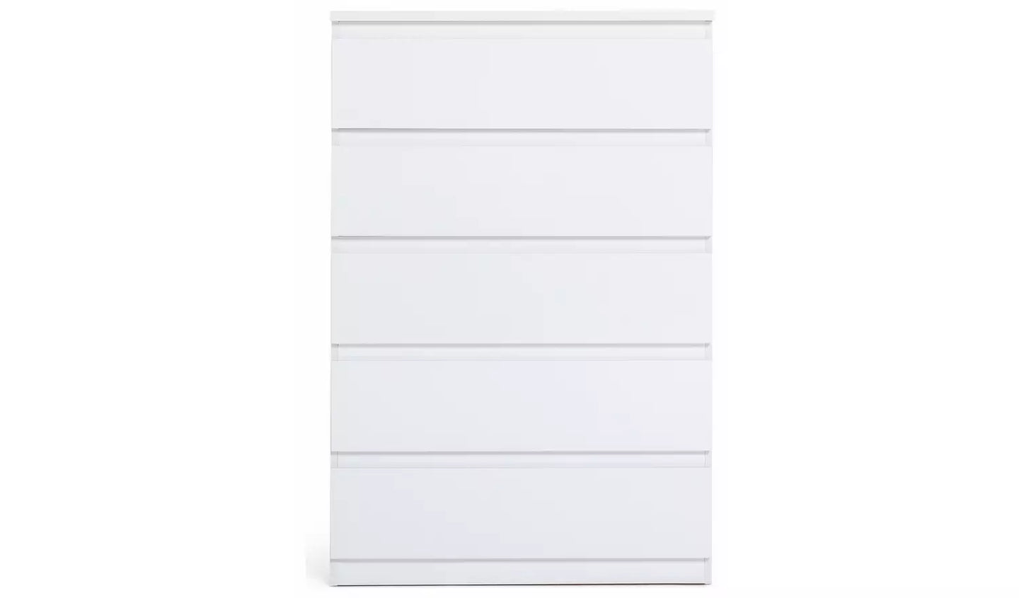 Assembled Jenson 5 Drawer Chest - Matte White