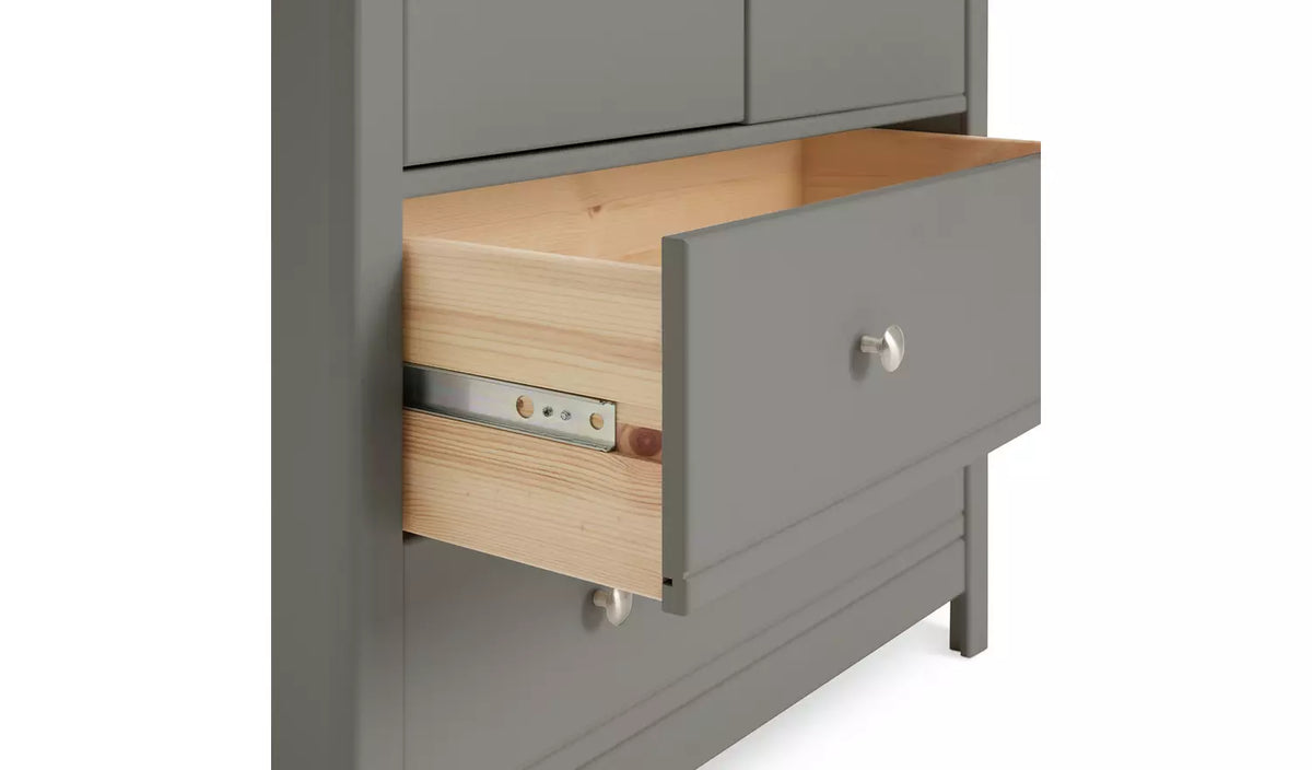 Assembled Habitat Brooklyn 2 Door 2 Drawer Wardrobe - Grey