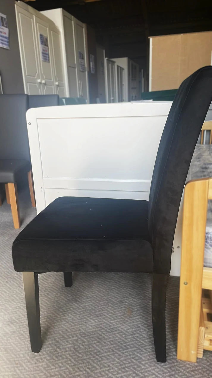 Assembled Midback Velvet Dining Chair - Black