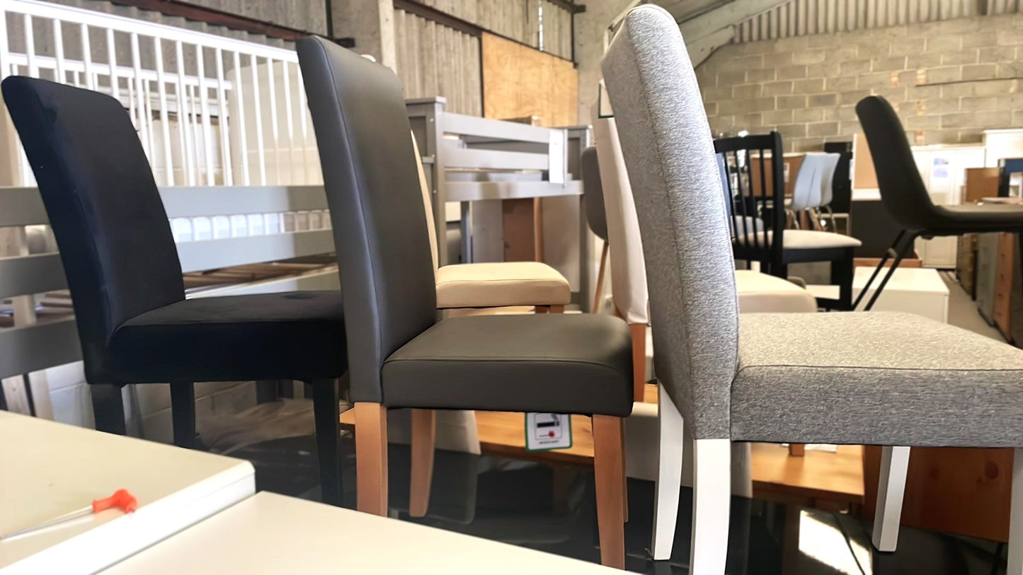 Assembled Midback Velvet Dining Chair - Black