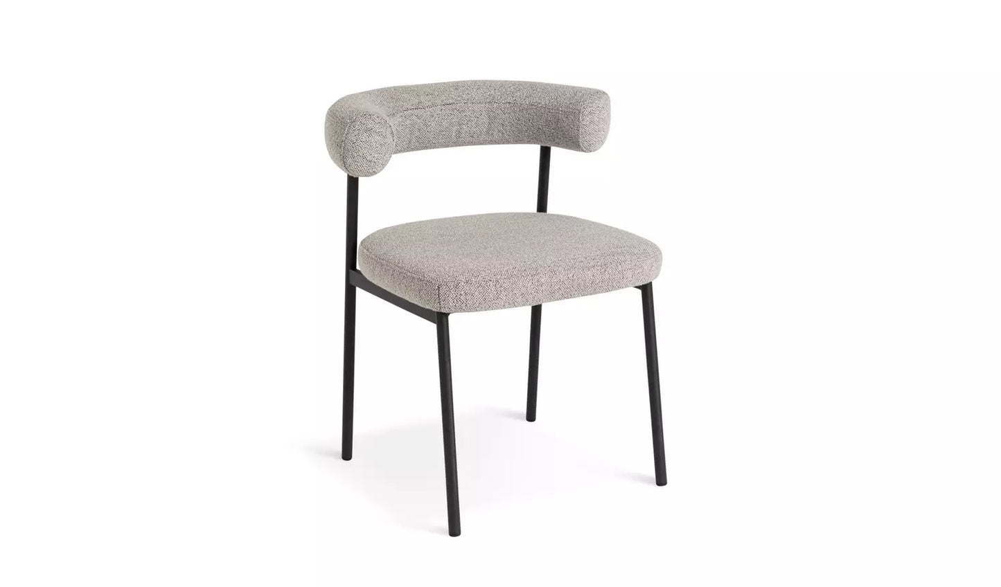 Assembled Habitat Oakie Pair of Fabric Dining Chair - Grey
