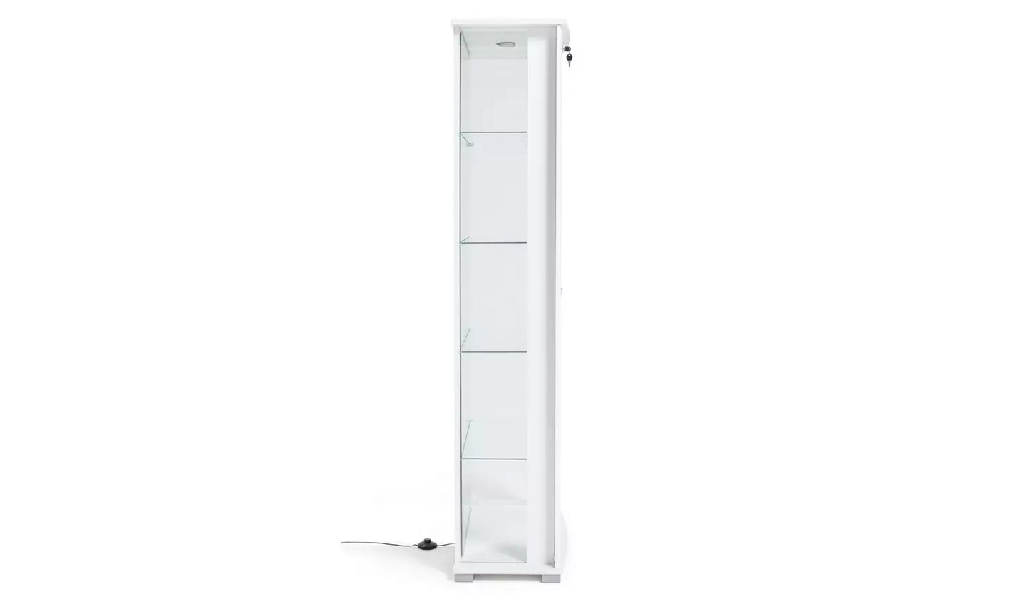 Stella 2 Door Glass Display Cabinet - White Gloss