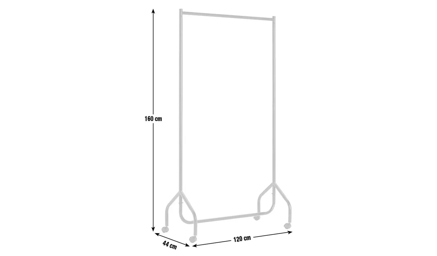 Heavy Duty Single 4 Feet Clothes Rail - Chrome