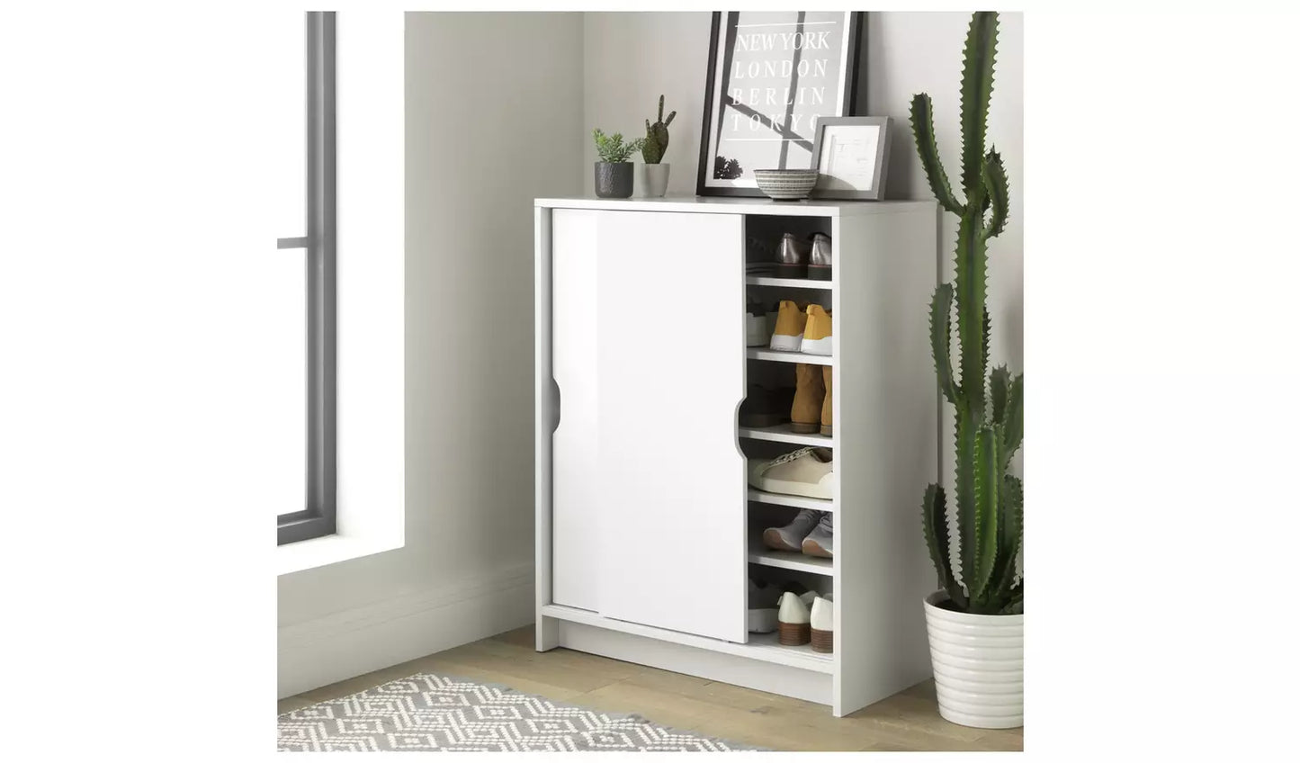Chloe 2 Door Shoe Storage Cabinet - White