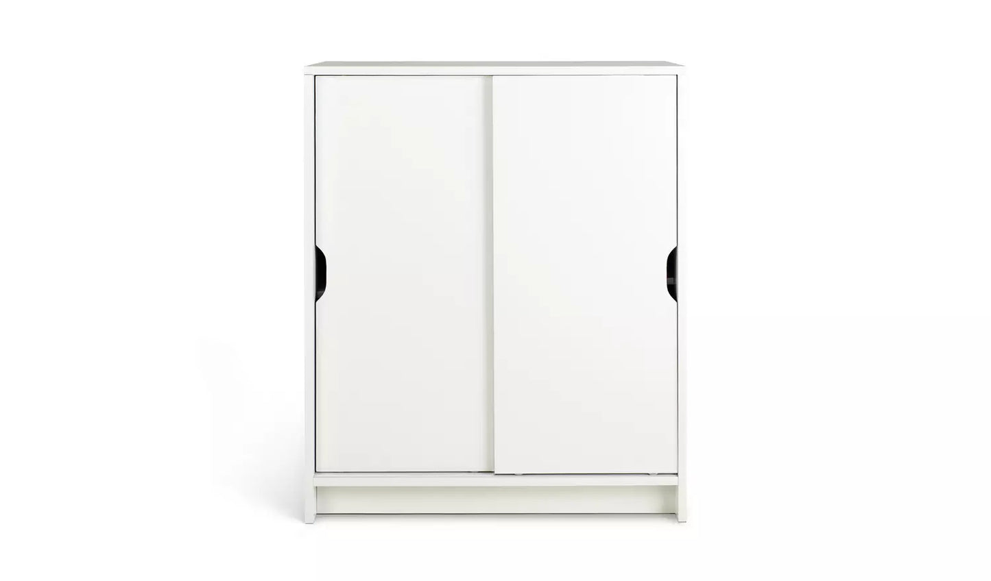 Chloe 2 Door Shoe Storage Cabinet - White