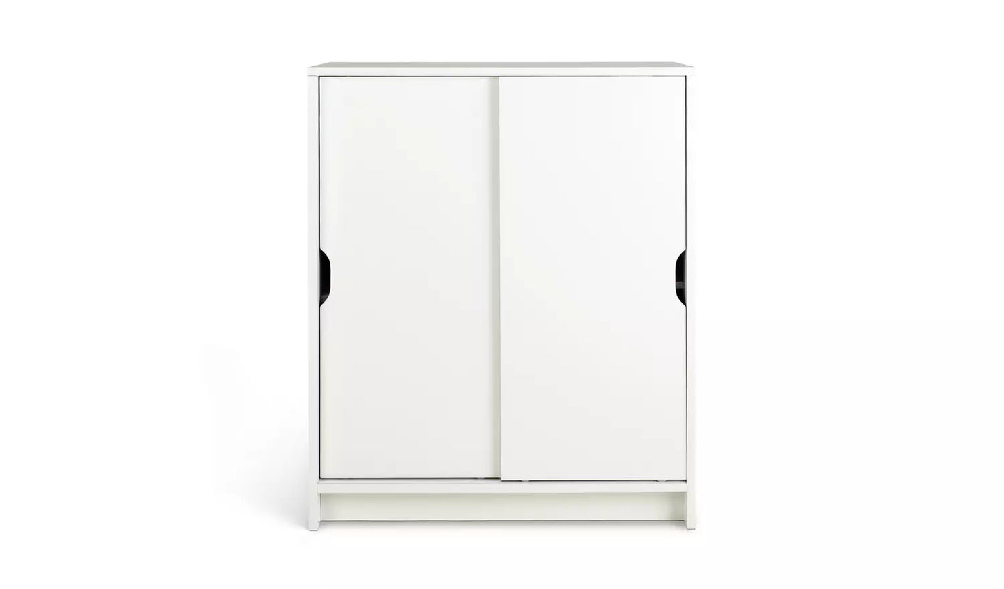 Chloe 2 Door Shoe Storage Cabinet - White