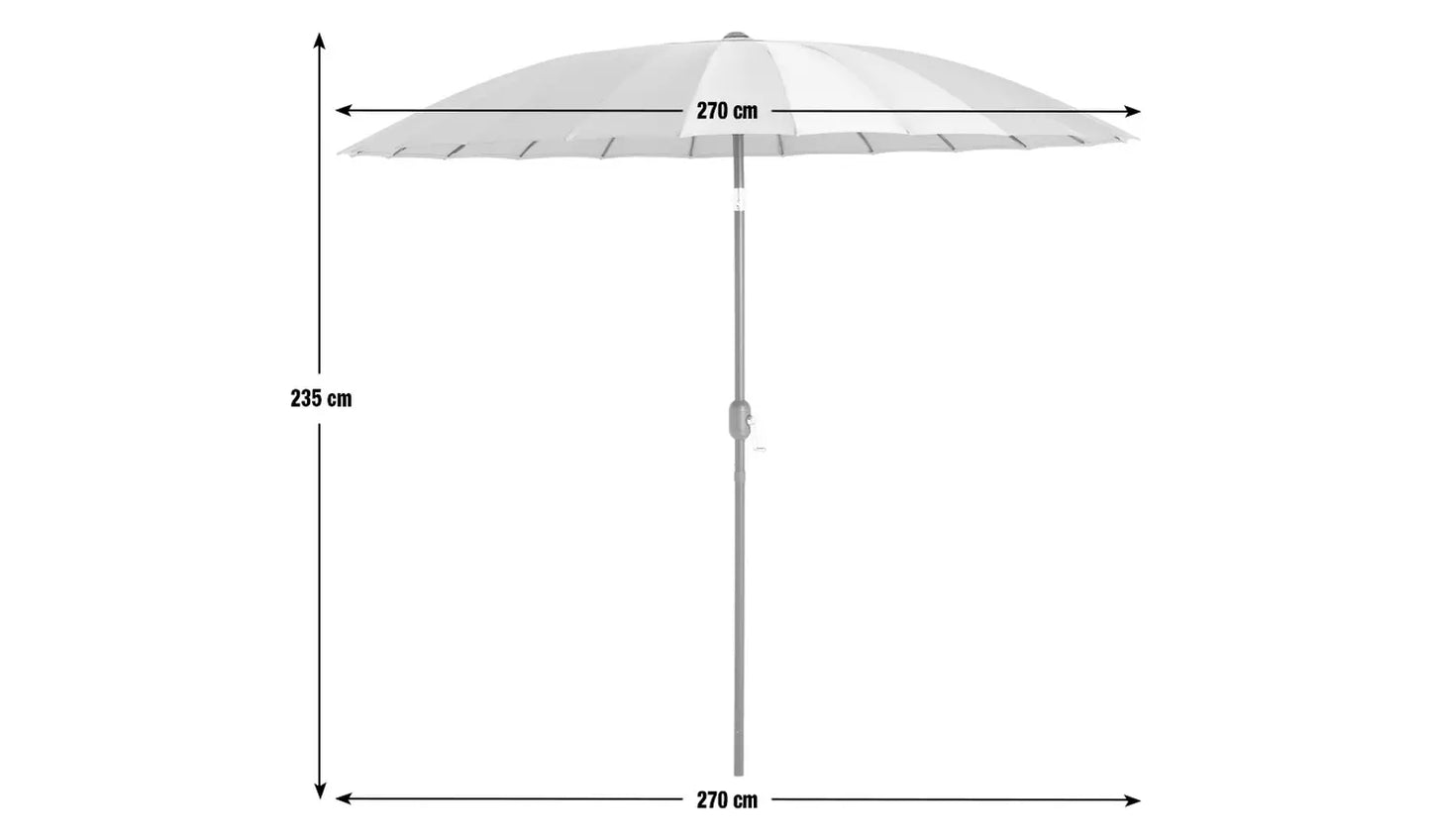 Shanghai 2.7m Garden Parasol - Grey
