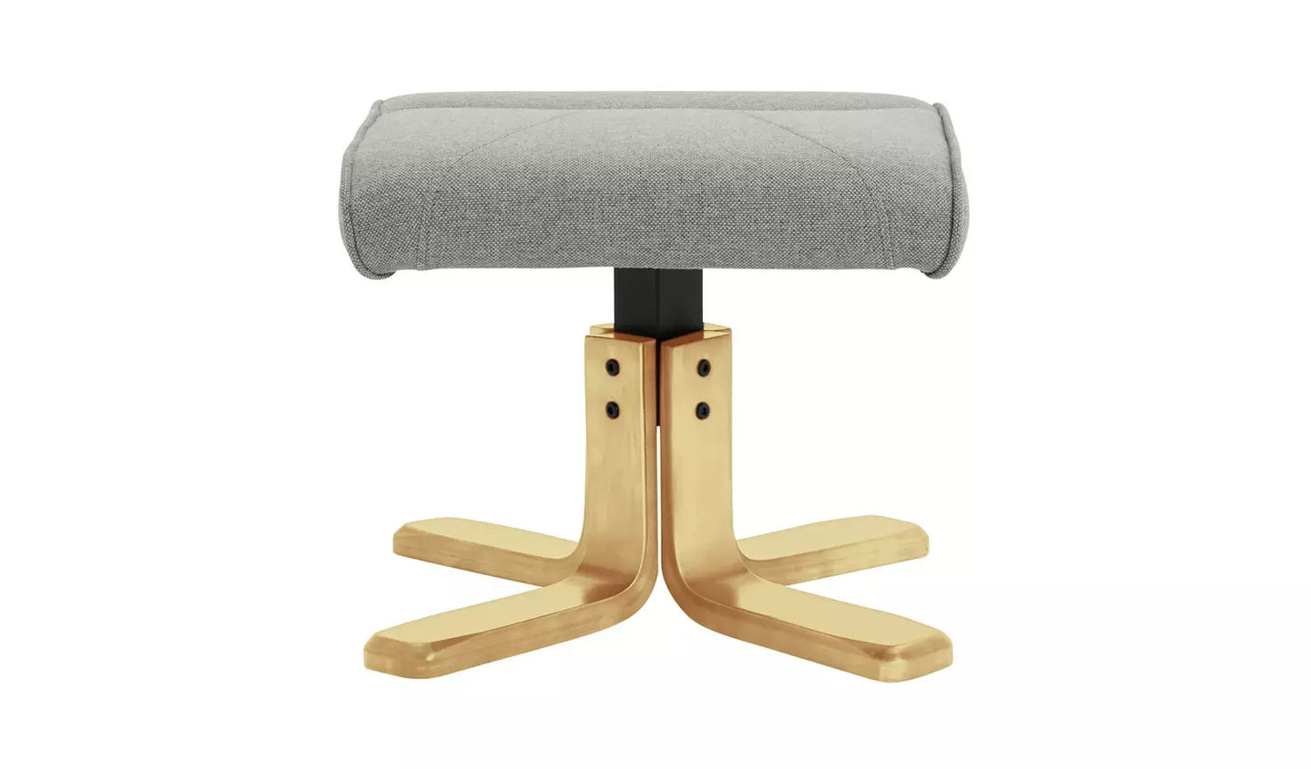 Abel Fabric Swivel Chair & Footstool - Grey ( Missing Arms) see pictures