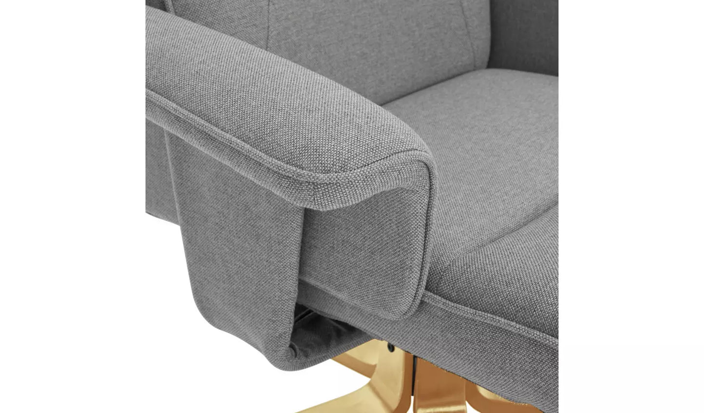 Abel Fabric Swivel Chair & Footstool - Grey ( Missing Arms) see pictures